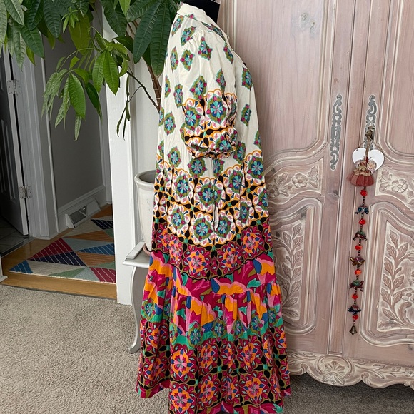 By Anthropologie Mixed Print Buttondown Maxi Dress - Picture 5 of 12